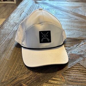 Sleek White Cap with Black Logo
